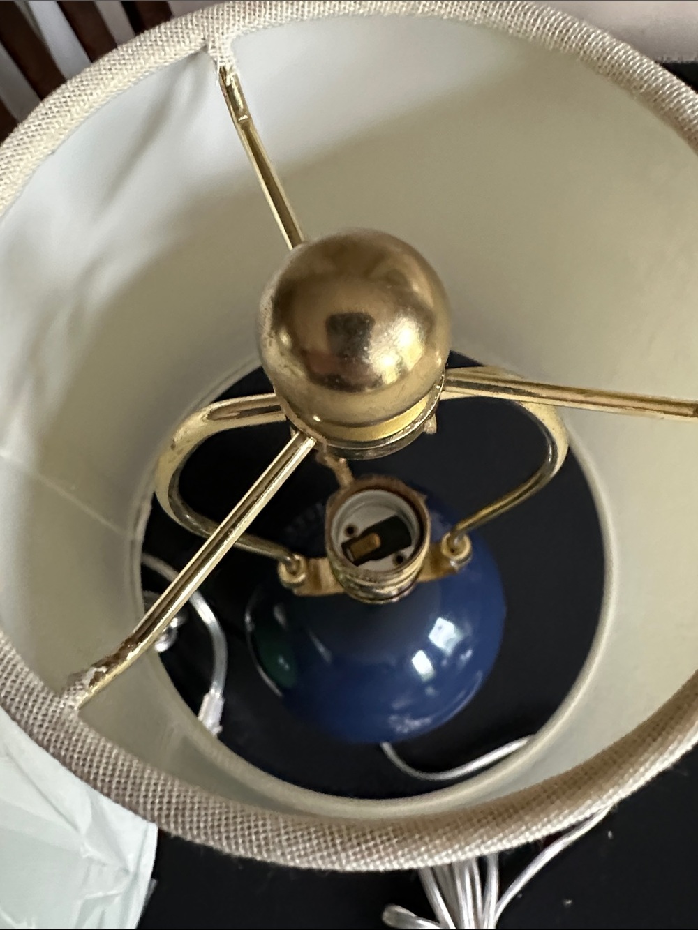 Kate Spade Glossy Green OR Navy Globe Table Lamps with White  WINNER CHOICE - Picture 8 of 8